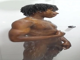 Black man cools off with solo shower show