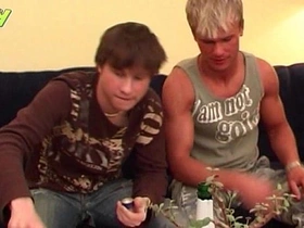 Gay twinks get down and dirty in a car