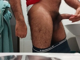 Asshole cumshot from a hairy and sweaty guy