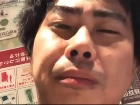 Tiny-titted Japanese twink's explosive climax